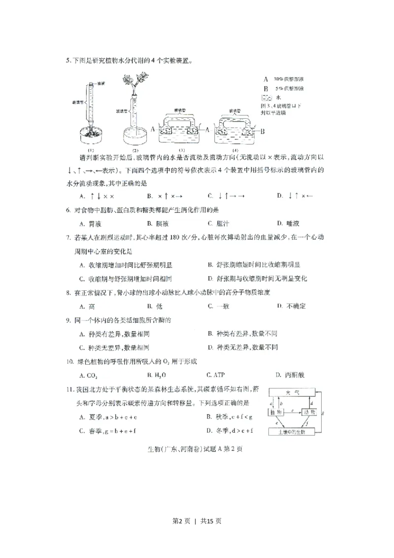 2001年河南高考生物真题及答案(图片版)_生物高考真题试卷_旧1990-2007&middot;高考生物真题_1990-2007&middot;高考生物真题&middot;PDF_河南