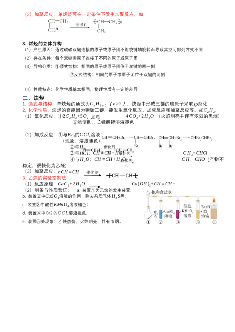 高二化学人教版（2019）选择性必修3知识清单_E015高中全科试卷_化学试题_选修3_5.新版人教版高中化学试卷选择性必修3_6.知识汇总