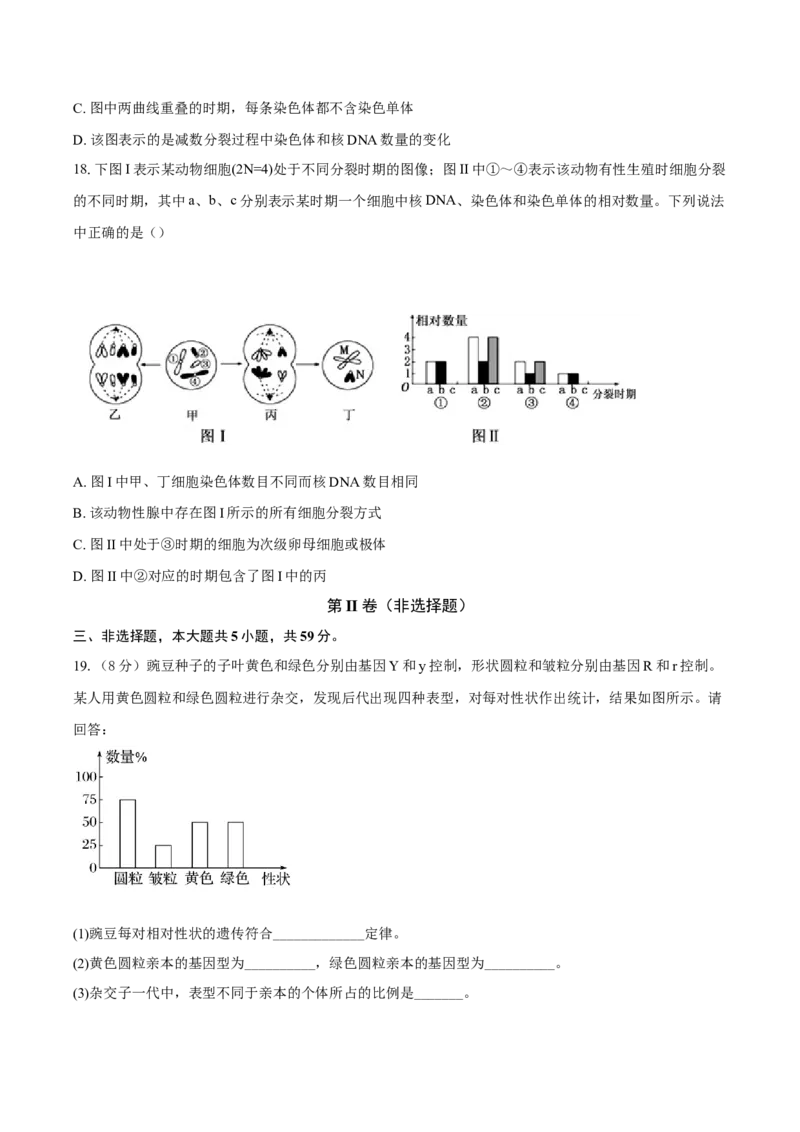 河北省沧州市沧州五校2024-2025学年高一下学期3月月考生物试题（有答案）_2024-2025高一（7-7月题库）_2025年03月试卷_0326河北省沧州市沧州五校2024-2025学年高一下学期3月月考