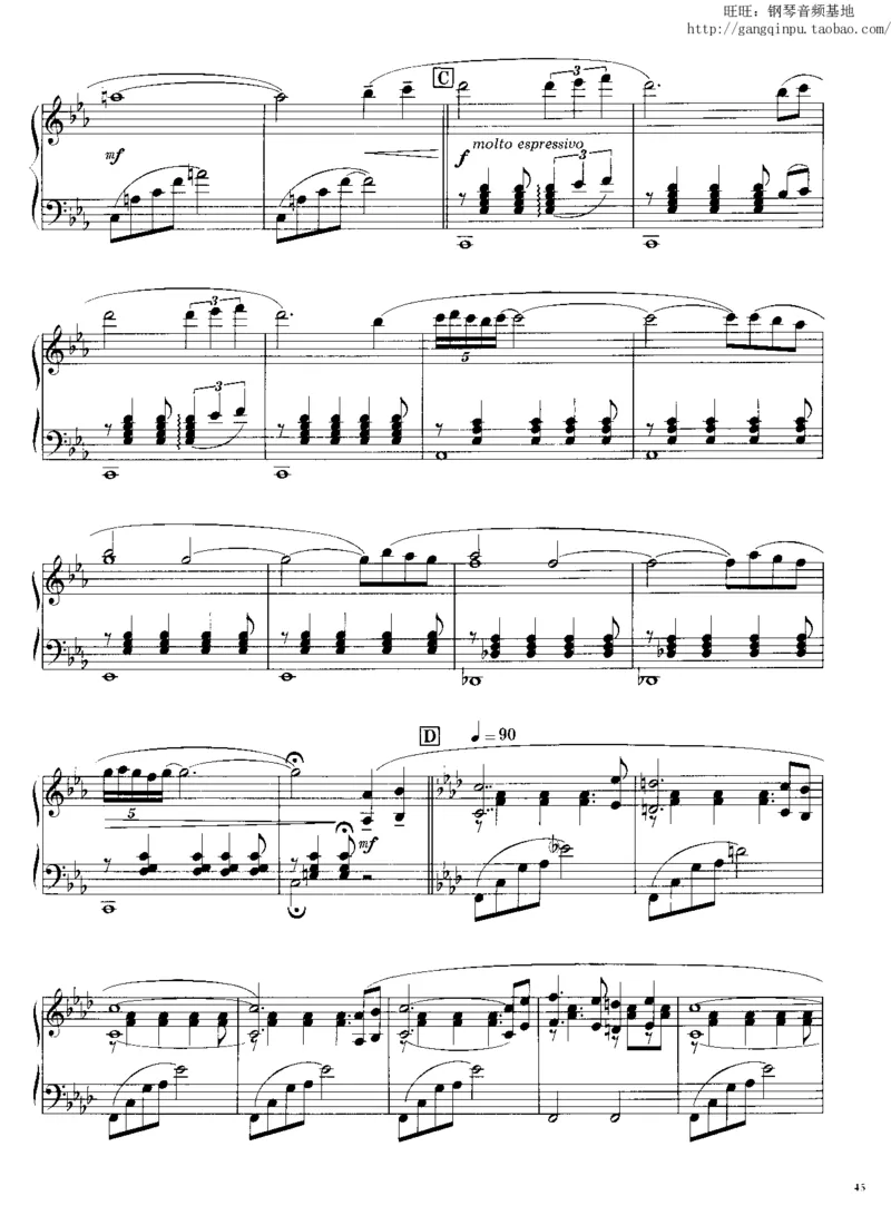 45、钢琴故事1（45页，共10首）_一万首著名钢琴曲谱哈农贝多芬合集视频教学电子版高清无水印可打印_3流行音乐谱_流行钢琴谱合集形式_高清PDF无水印
