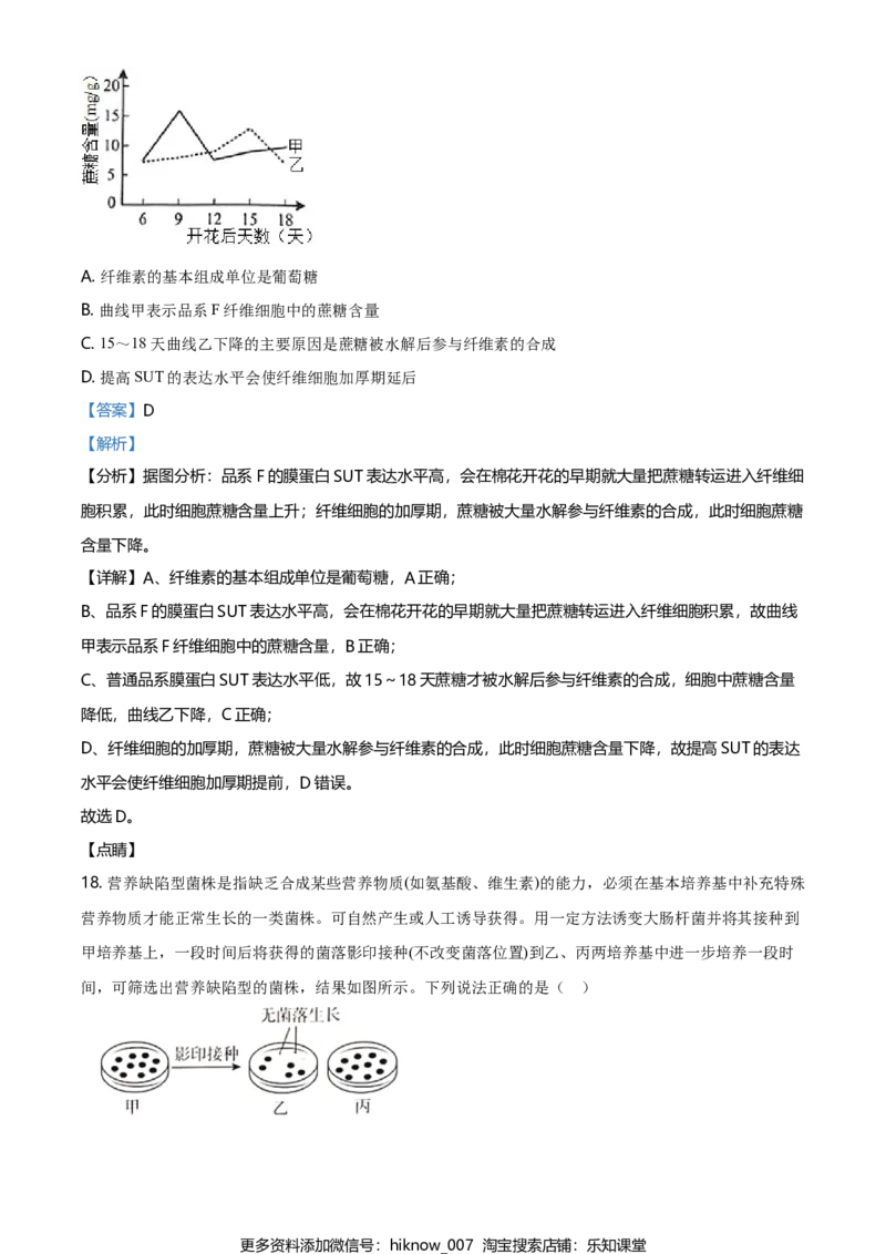 高二下学期期中生物试题（解析版）_E015高中全科试卷_生物试题_选修2_3.期中测试_高二下学期期中生物试题(29032922)