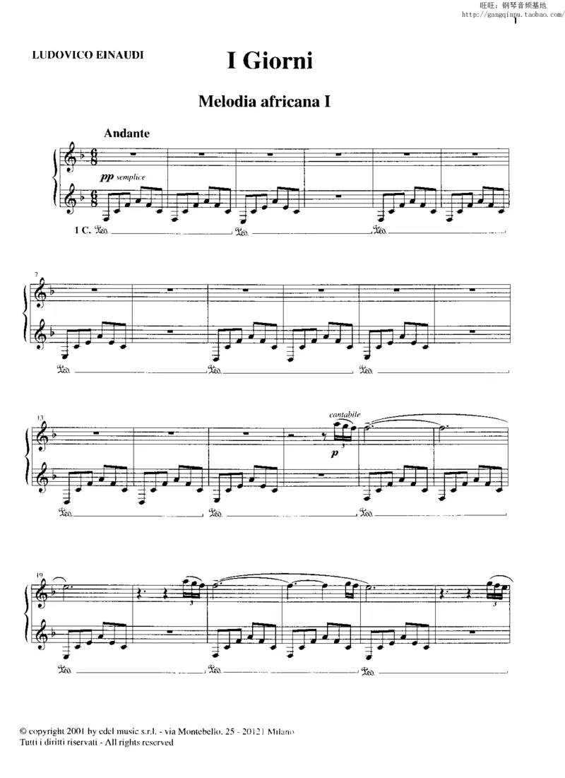 33、意大利钢琴家LudovicoEinaudi《天空》（66页，共12首）_一万首著名钢琴曲谱哈农贝多芬合集视频教学电子版高清无水印可打印_3流行音乐谱_流行钢琴谱合集形式_高清PDF无水印