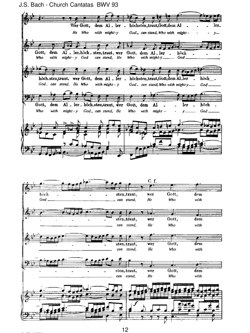 BWV93WernurdenliebenGottl_sstwalten_一万首著名钢琴曲谱哈农贝多芬合集视频教学电子版高清无水印可打印_1古典钢琴知名音乐家谱_巴赫钢琴谱全集_J.S巴赫作品全集