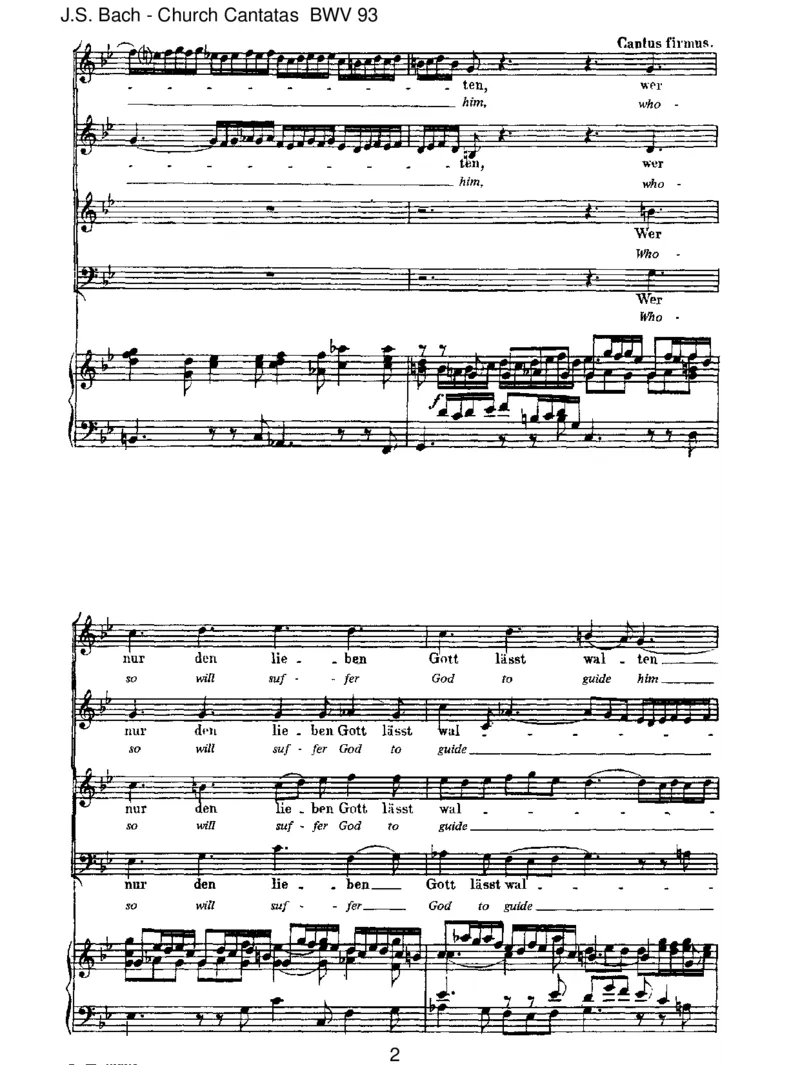 BWV93WernurdenliebenGottl_sstwalten_一万首著名钢琴曲谱哈农贝多芬合集视频教学电子版高清无水印可打印_1古典钢琴知名音乐家谱_巴赫钢琴谱全集_J.S巴赫作品全集