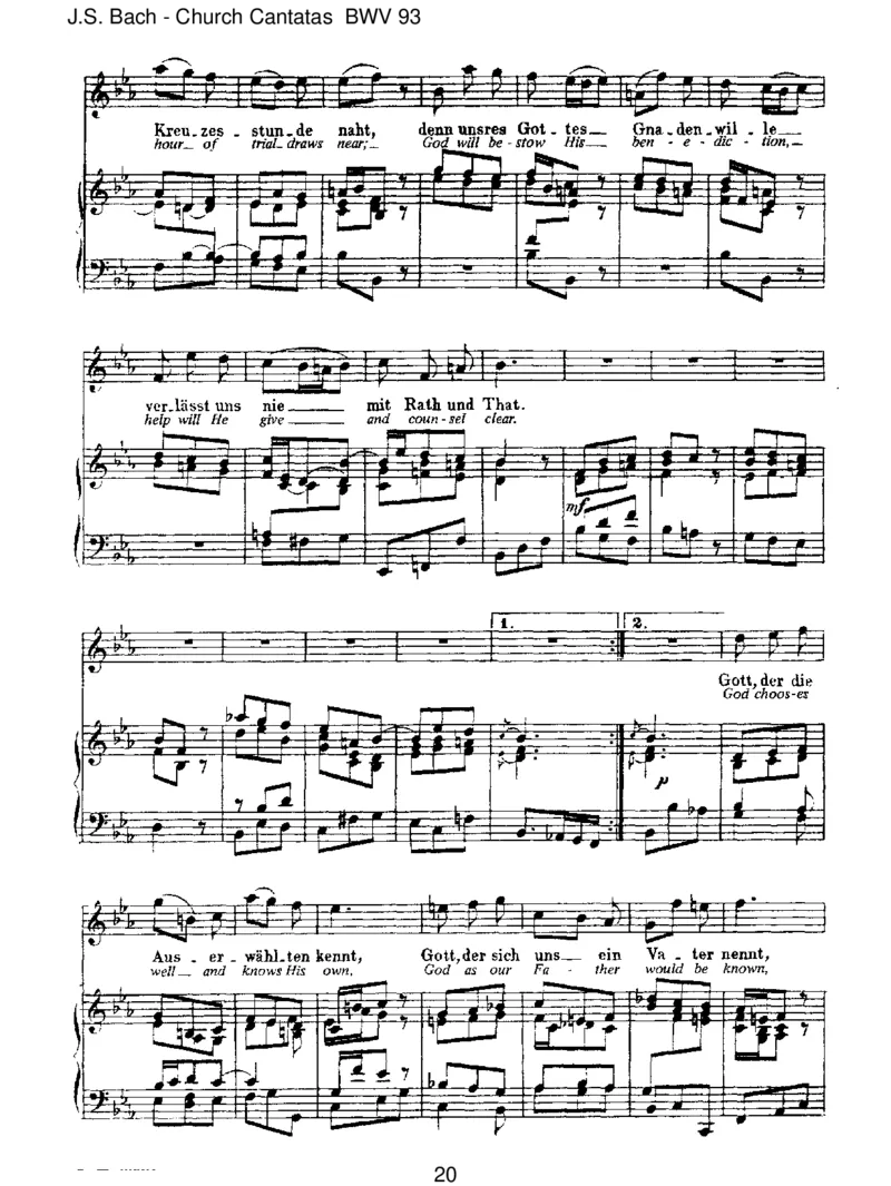 BWV93WernurdenliebenGottl_sstwalten_一万首著名钢琴曲谱哈农贝多芬合集视频教学电子版高清无水印可打印_1古典钢琴知名音乐家谱_巴赫钢琴谱全集_J.S巴赫作品全集