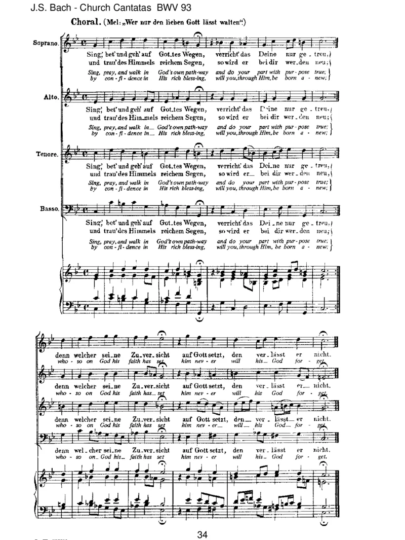 BWV93WernurdenliebenGottl_sstwalten_一万首著名钢琴曲谱哈农贝多芬合集视频教学电子版高清无水印可打印_1古典钢琴知名音乐家谱_巴赫钢琴谱全集_J.S巴赫作品全集