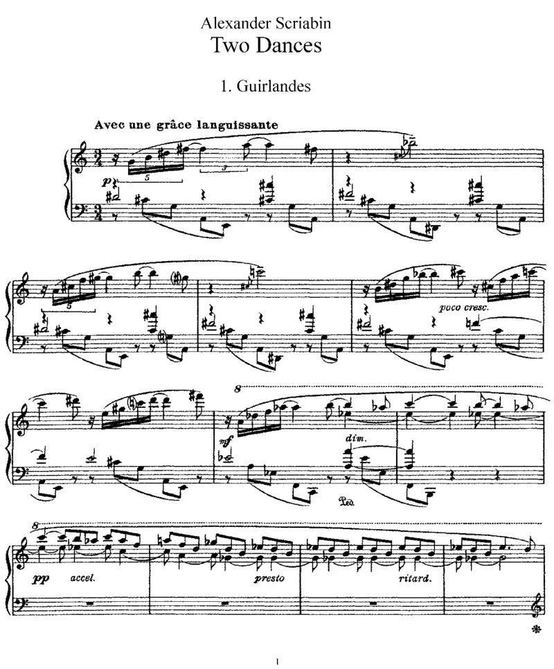 2Dances,Op73_一万首著名钢琴曲谱哈农贝多芬合集视频教学电子版高清无水印可打印_1古典钢琴知名音乐家谱_斯克里亚宾钢琴谱全集_其他