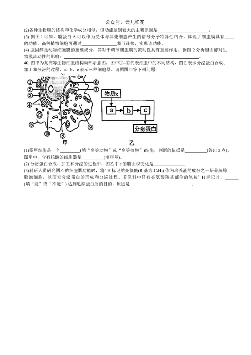黑龙江省大庆市实验中学2024~2025学年高一上学期阶段考试生物试卷_2024-2025高一（7-7月题库）_2024年10月试卷_1025黑龙江省大庆市实验中学2024-2025学年高一上学期10月阶段考试