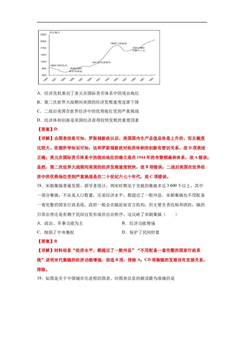 高二历史上学期期末测试卷03（选择性必修1、2）（解析版）_E015高中全科试卷_历史试题_选修2_人教版历史选修二期末试卷（010份）_高二历史上学期期末测试卷03（选择性必修1、2）