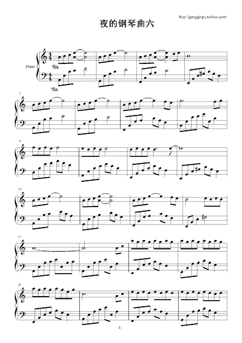 44、石进夜的钢琴曲系列（60页，共34首）_一万首著名钢琴曲谱哈农贝多芬合集视频教学电子版高清无水印可打印_3流行音乐谱_流行钢琴谱合集形式_高清PDF无水印