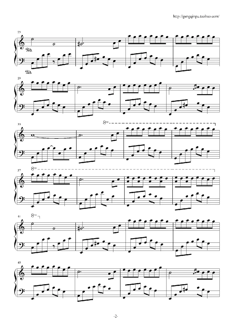 44、石进夜的钢琴曲系列（60页，共34首）_一万首著名钢琴曲谱哈农贝多芬合集视频教学电子版高清无水印可打印_3流行音乐谱_流行钢琴谱合集形式_高清PDF无水印