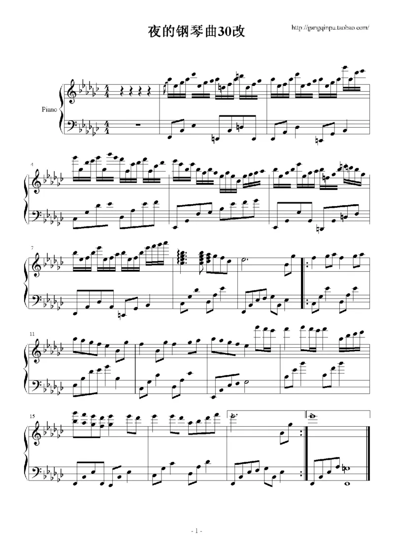44、石进夜的钢琴曲系列（60页，共34首）_一万首著名钢琴曲谱哈农贝多芬合集视频教学电子版高清无水印可打印_3流行音乐谱_流行钢琴谱合集形式_高清PDF无水印