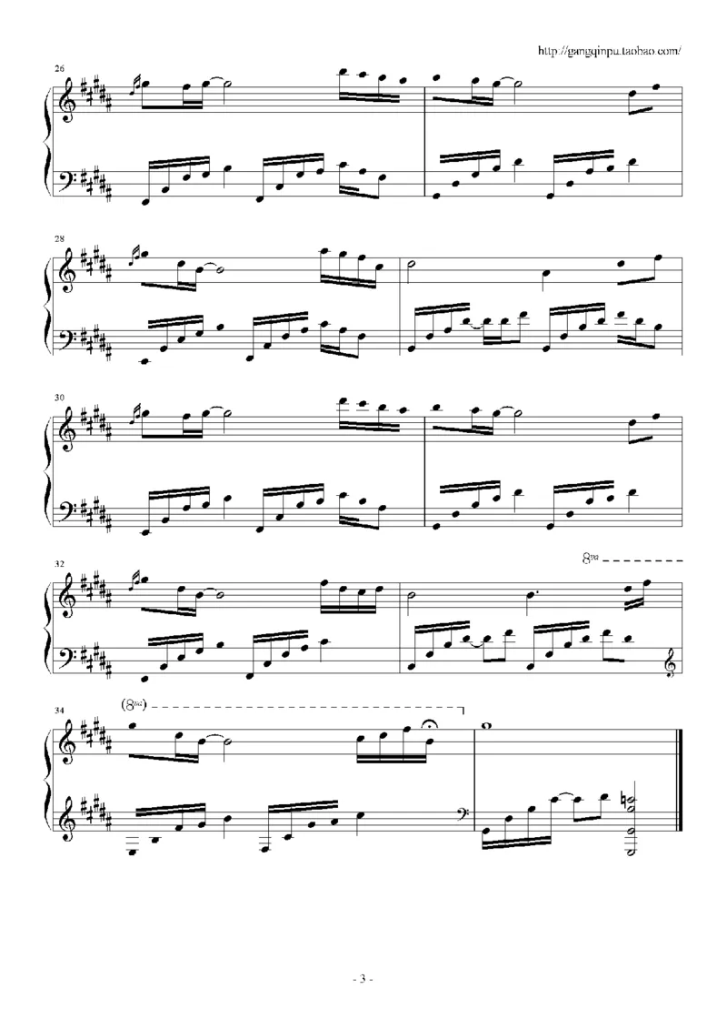44、石进夜的钢琴曲系列（60页，共34首）_一万首著名钢琴曲谱哈农贝多芬合集视频教学电子版高清无水印可打印_3流行音乐谱_流行钢琴谱合集形式_高清PDF无水印
