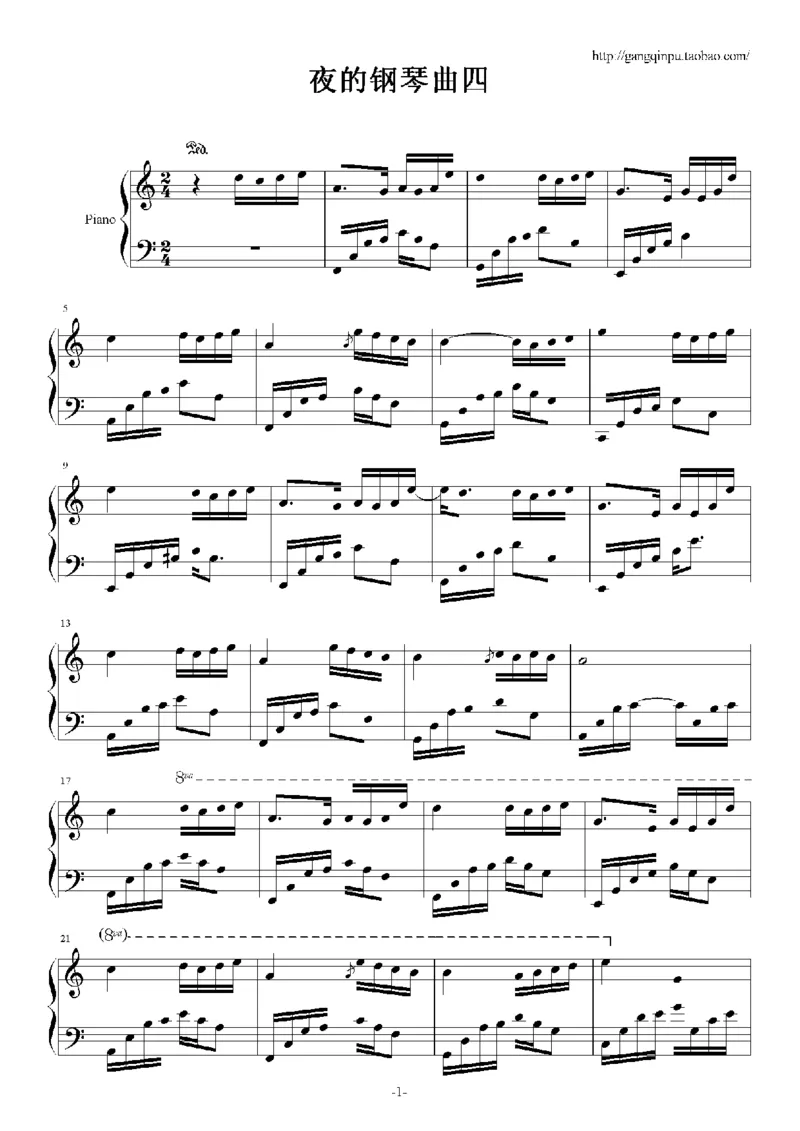 44、石进夜的钢琴曲系列（60页，共34首）_一万首著名钢琴曲谱哈农贝多芬合集视频教学电子版高清无水印可打印_3流行音乐谱_流行钢琴谱合集形式_高清PDF无水印