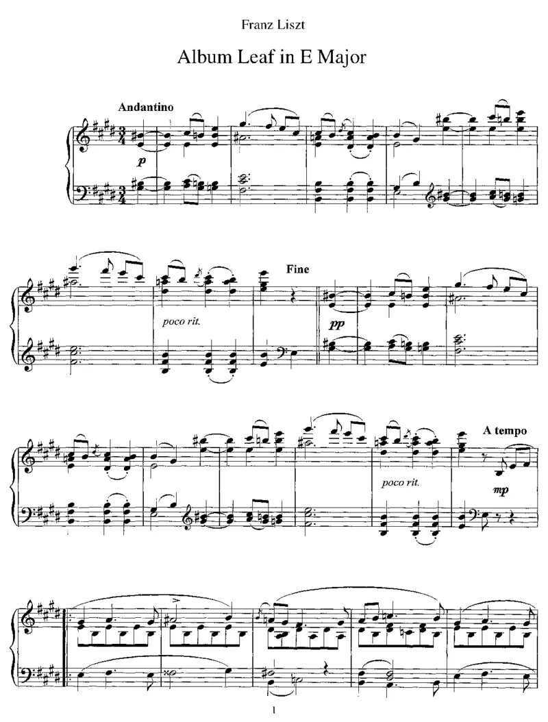 AlbumLeafinE_一万首著名钢琴曲谱哈农贝多芬合集视频教学电子版高清无水印可打印_1古典钢琴知名音乐家谱_李斯特钢琴谱全集_其他作品