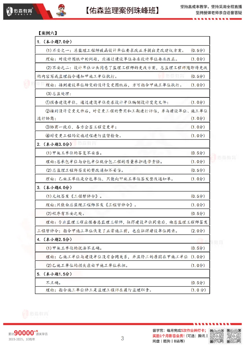 3月19日佑森监理案例珠峰班VIP作业答案_监理工程师_2025监理工程师_2025年监理工程师SVIP_2025年监理土建案例SVIP_02-基础精讲✿高端面授✿深度强化