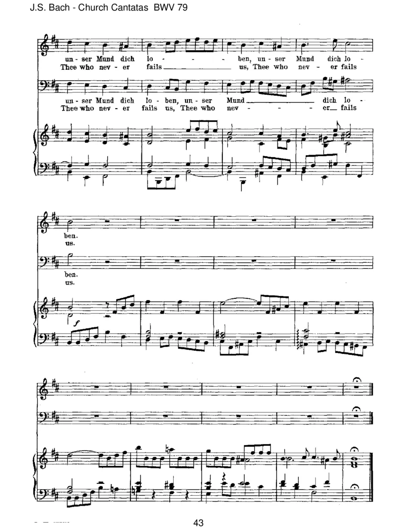 BWV79GottderHerristSohnundSchild_一万首著名钢琴曲谱哈农贝多芬合集视频教学电子版高清无水印可打印_1古典钢琴知名音乐家谱_巴赫钢琴谱全集_J.S巴赫作品全集