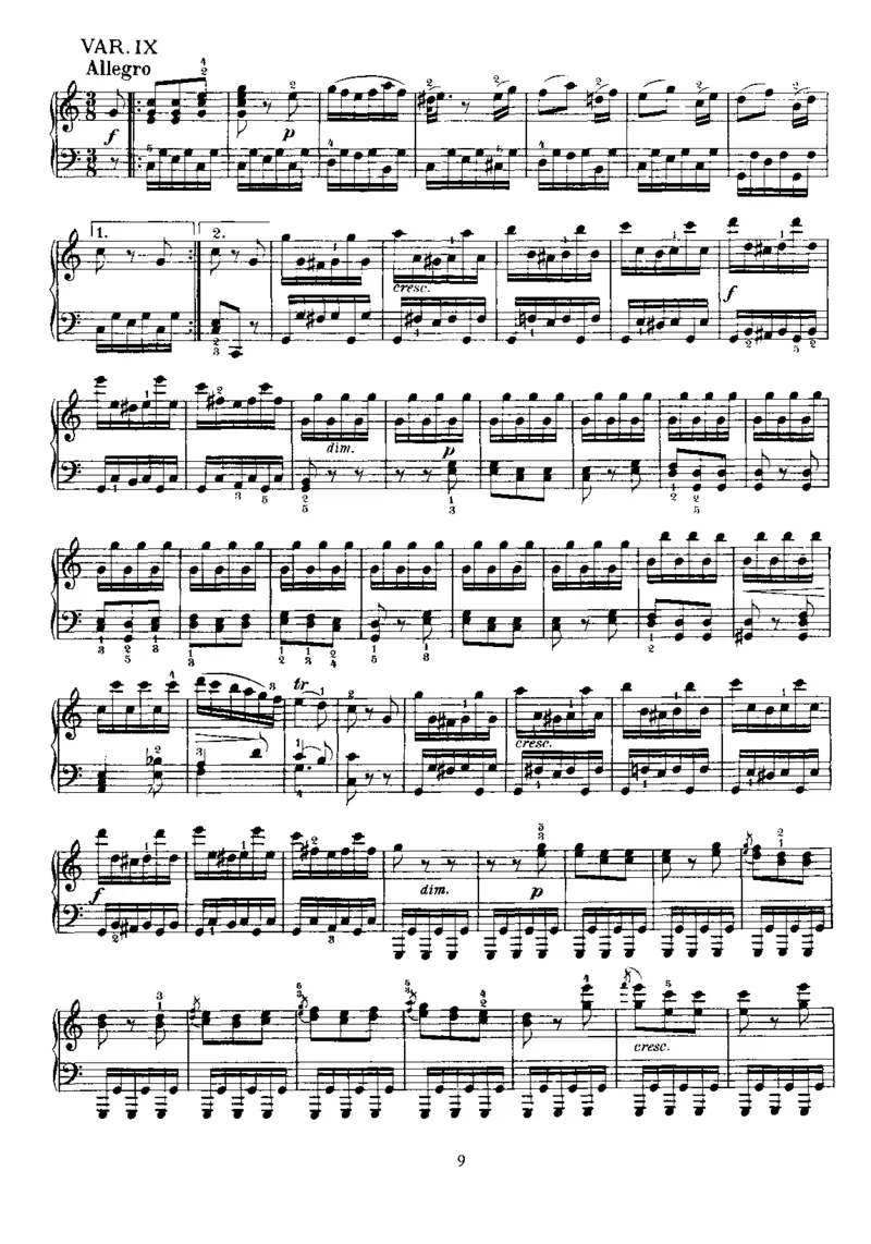 9Variations,K264_一万首著名钢琴曲谱哈农贝多芬合集视频教学电子版高清无水印可打印_1古典钢琴知名音乐家谱_莫扎特钢琴谱全集_0312095926_变奏曲集
