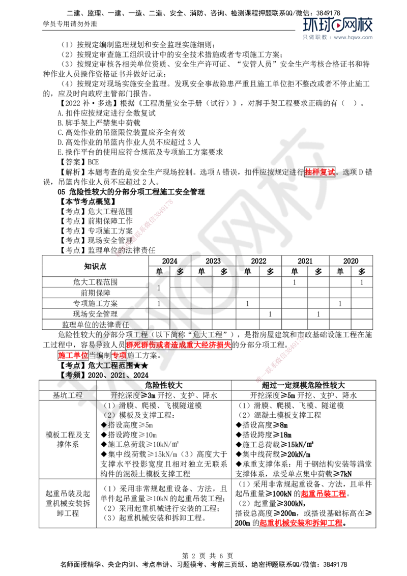 36.质量：第五章第四节至第五节危险性较大的分部分项工程施工安全管理_监理工程师_2025监理工程师_2025年监理工程师SVIP_2025年监理土建控制SVIP