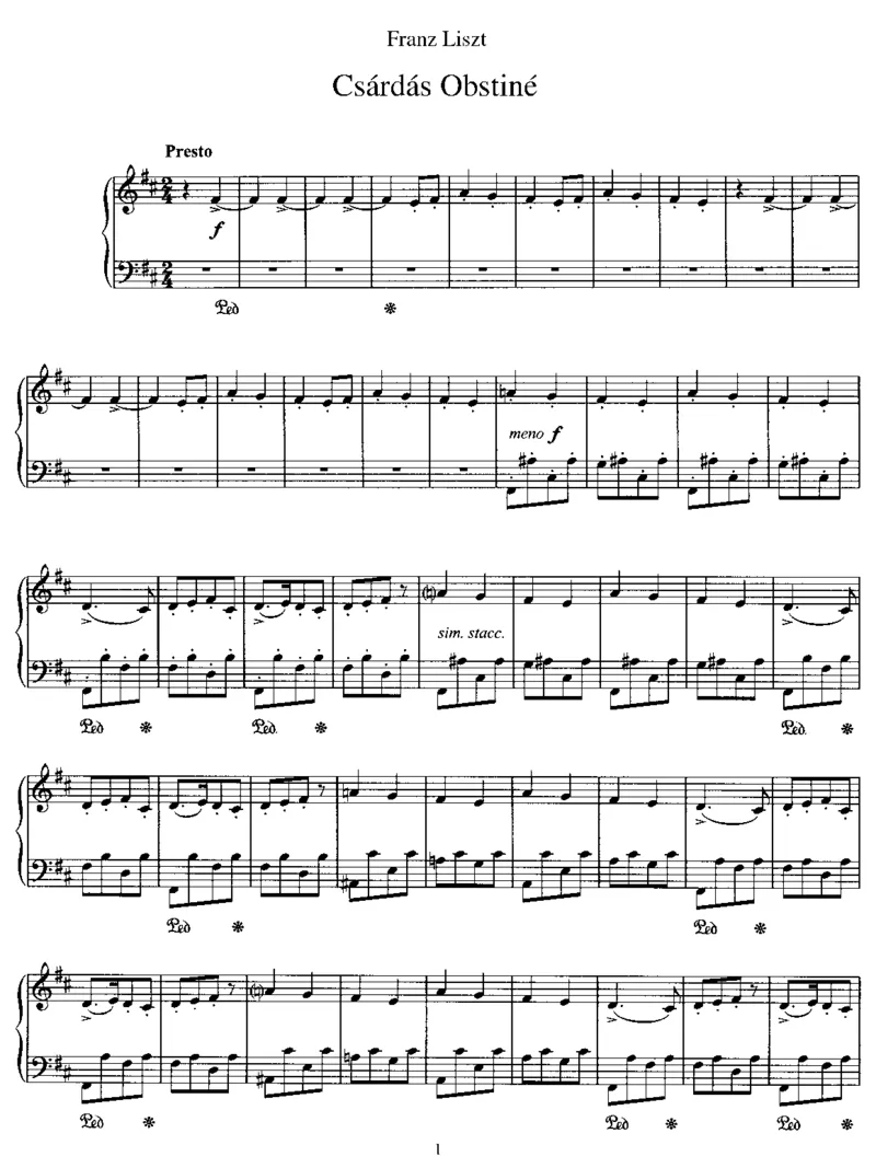 CsardasObstine_一万首著名钢琴曲谱哈农贝多芬合集视频教学电子版高清无水印可打印_1古典钢琴知名音乐家谱_李斯特钢琴谱全集_其他作品