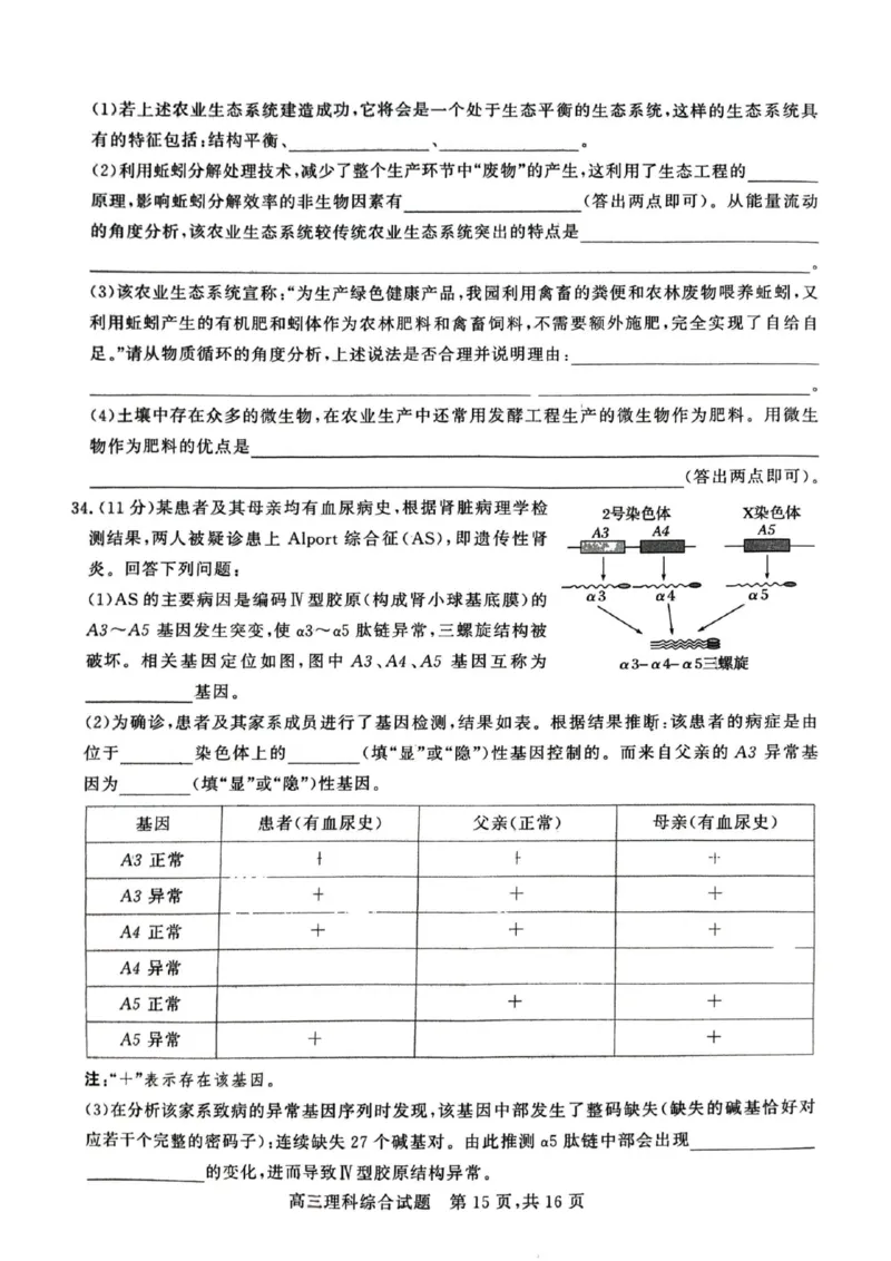 山西省朔州市怀仁一中2024届高三四模理综试题_2024年5月_01按日期_8号_2024届山西省朔州市怀仁一中高三下学期四模_2024届山西省朔州市怀仁市第一中学校高三下学期四模理科综合试题