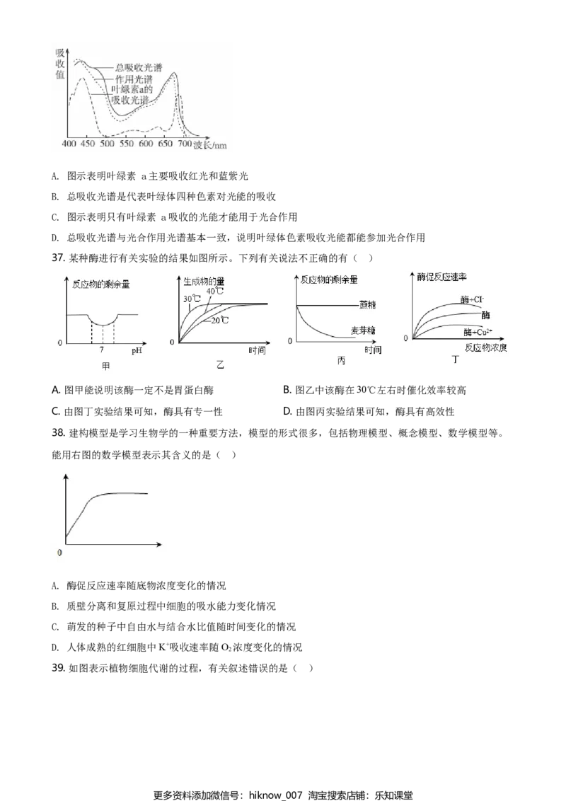 精品解析：黑龙江省鹤岗市一中高一上学期期末生物试题（原卷版）_E015高中全科试卷_生物试题_必修1_4.期末试卷_2.各地真题_精品解析：黑龙江省鹤岗市一中高一上学期期末生物试题