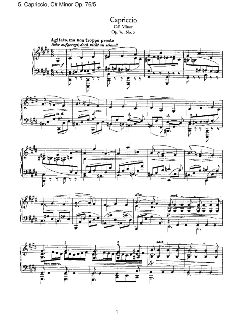 Capriccio,C#MinorOp.76_5_一万首著名钢琴曲谱哈农贝多芬合集视频教学电子版高清无水印可打印_1古典钢琴知名音乐家谱_勃拉姆斯钢琴谱全集_III.ShorterWorks_EightPianoPiecesOp.76