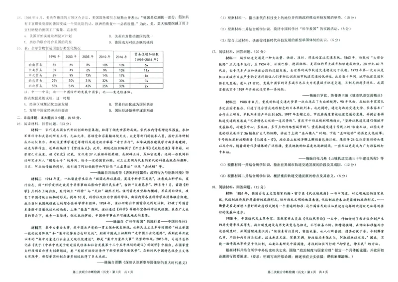 康德2024年重庆市普通高中学业水平选择性考试高三第三次联合诊断检测历史试题_2024年5月_01按日期_12号_2024届重庆市康德卷高三第三次联合诊断检测
