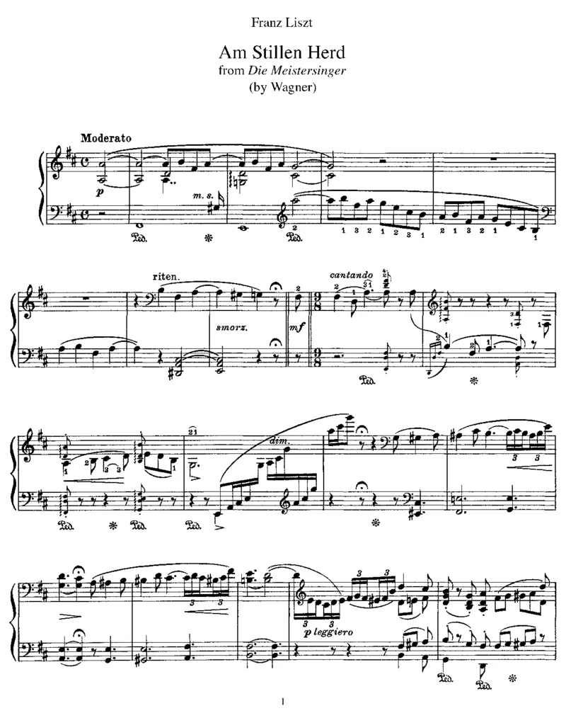 AmStillenHerd(Wagner)_一万首著名钢琴曲谱哈农贝多芬合集视频教学电子版高清无水印可打印_1古典钢琴知名音乐家谱_李斯特钢琴谱全集_改编瓦格纳