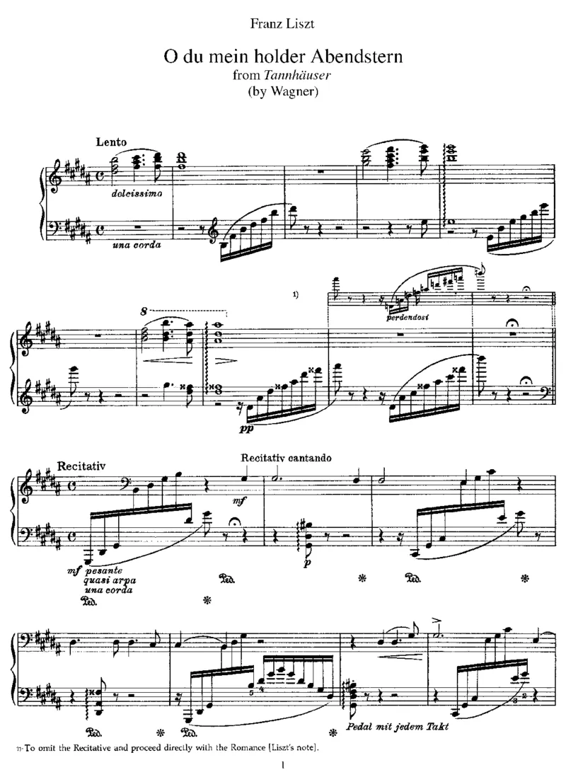 Abendstern(Wagner)_一万首著名钢琴曲谱哈农贝多芬合集视频教学电子版高清无水印可打印_1古典钢琴知名音乐家谱_李斯特钢琴谱全集_改编瓦格纳