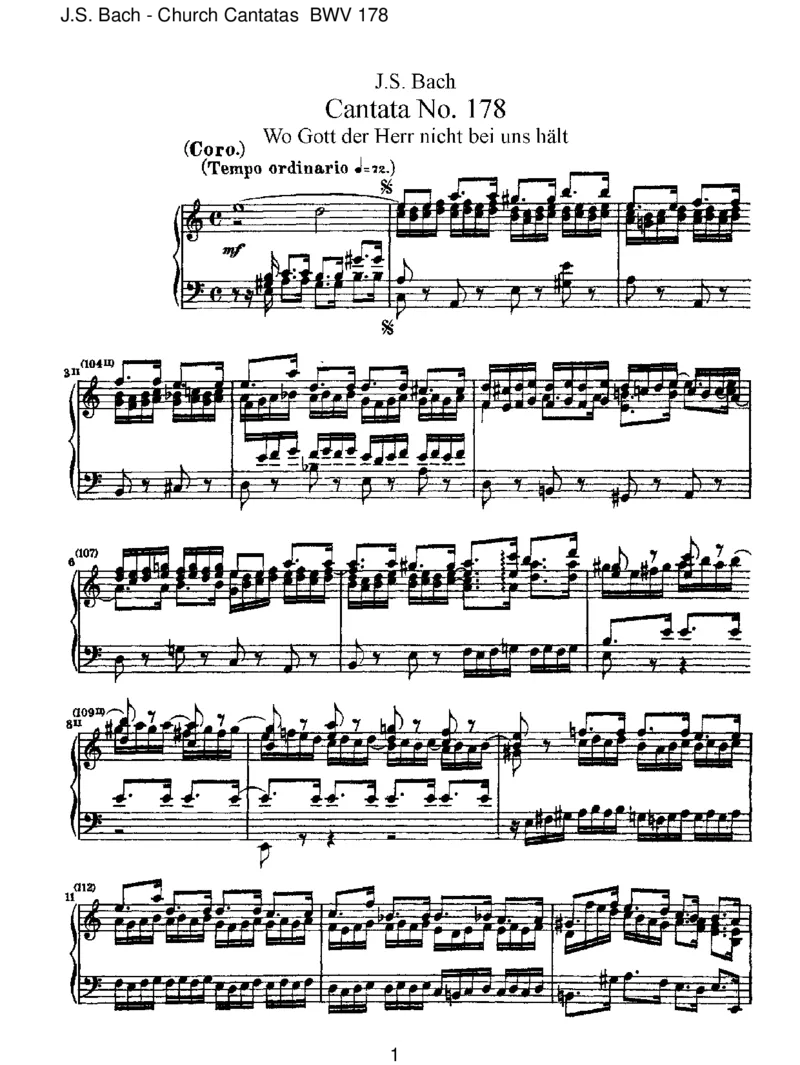 BWV178WoGott,derHerr,nichtbeiunsh_lt_一万首著名钢琴曲谱哈农贝多芬合集视频教学电子版高清无水印可打印_1古典钢琴知名音乐家谱_巴赫钢琴谱全集_J.S巴赫作品全集