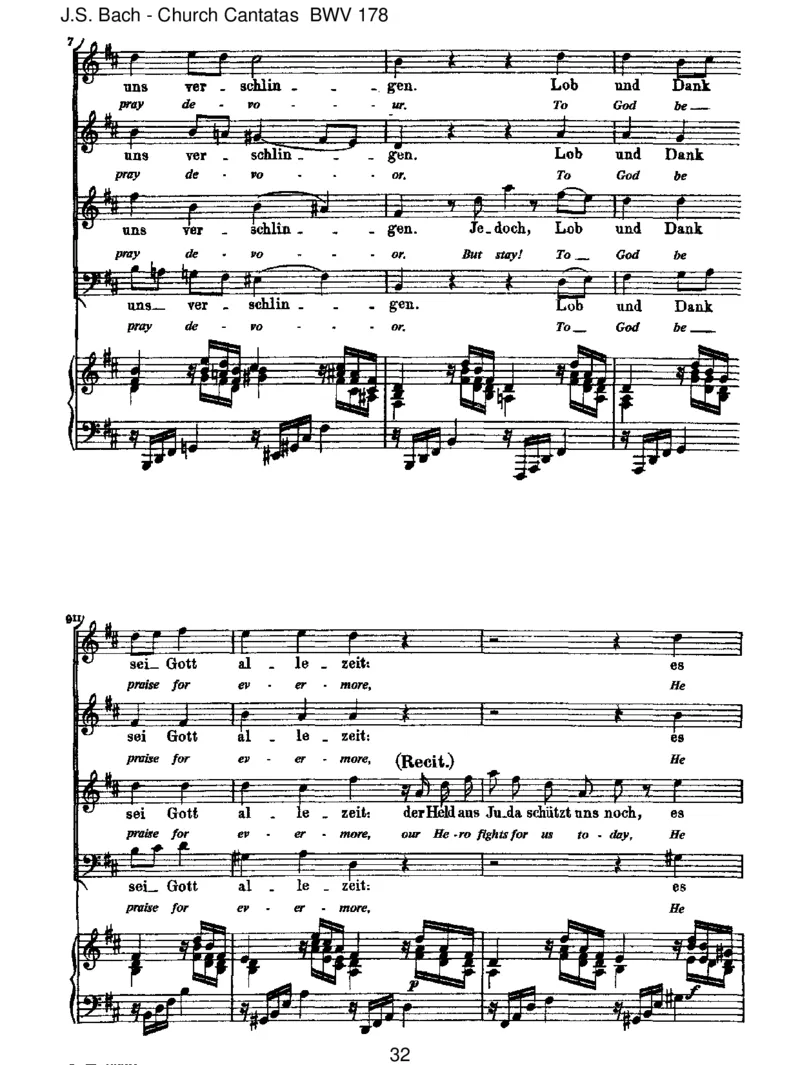 BWV178WoGott,derHerr,nichtbeiunsh_lt_一万首著名钢琴曲谱哈农贝多芬合集视频教学电子版高清无水印可打印_1古典钢琴知名音乐家谱_巴赫钢琴谱全集_J.S巴赫作品全集