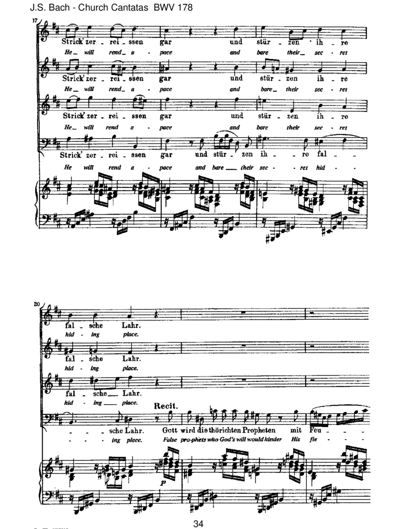 BWV178WoGott,derHerr,nichtbeiunsh_lt_一万首著名钢琴曲谱哈农贝多芬合集视频教学电子版高清无水印可打印_1古典钢琴知名音乐家谱_巴赫钢琴谱全集_J.S巴赫作品全集