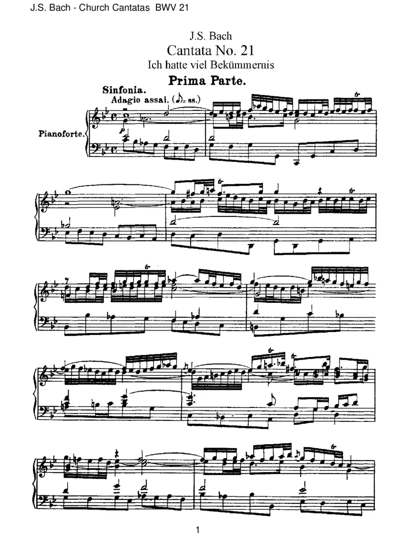 BWV21IchhattevielBek&uuml;mmernis_一万首著名钢琴曲谱哈农贝多芬合集视频教学电子版高清无水印可打印_1古典钢琴知名音乐家谱_巴赫钢琴谱全集_J.S巴赫作品全集_JohannSebastianBach(1685-1750)巴赫