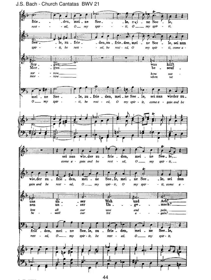 BWV21IchhattevielBek&uuml;mmernis_一万首著名钢琴曲谱哈农贝多芬合集视频教学电子版高清无水印可打印_1古典钢琴知名音乐家谱_巴赫钢琴谱全集_J.S巴赫作品全集_JohannSebastianBach(1685-1750)巴赫