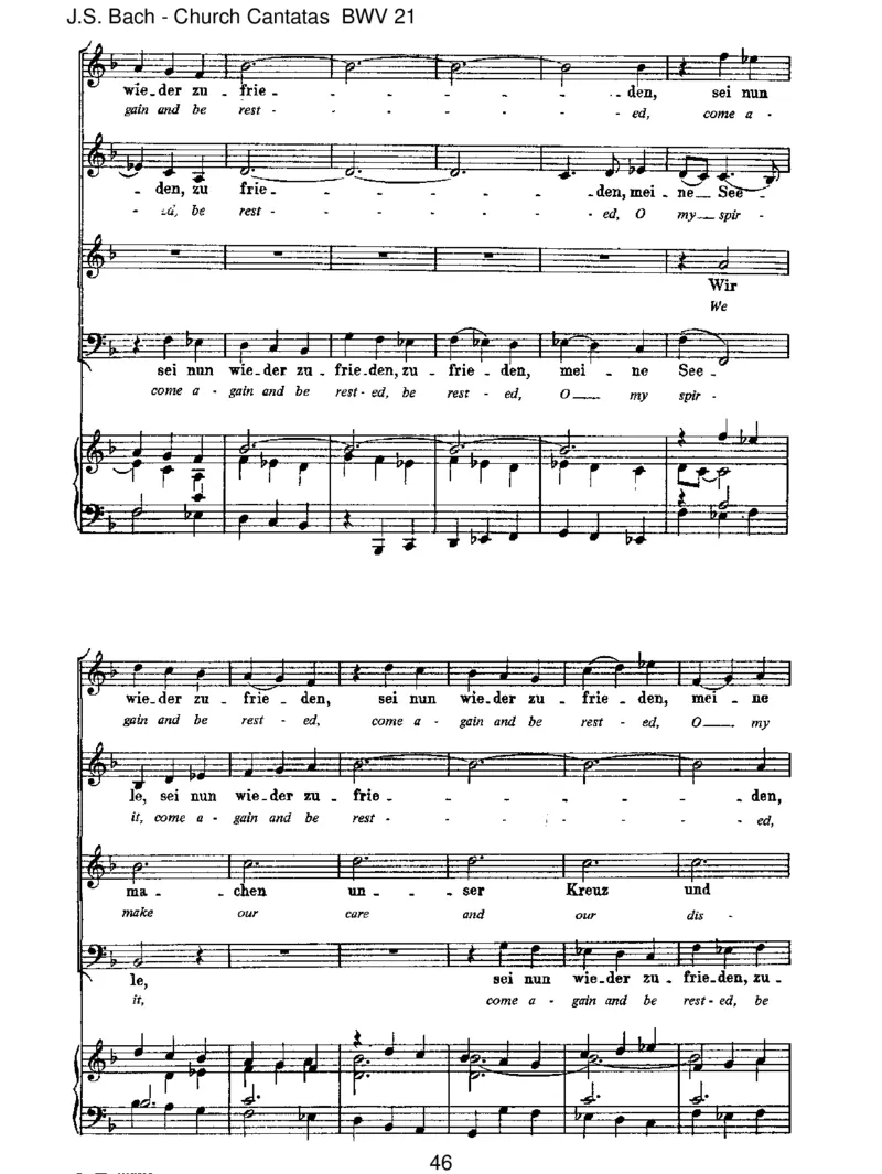 BWV21IchhattevielBek&uuml;mmernis_一万首著名钢琴曲谱哈农贝多芬合集视频教学电子版高清无水印可打印_1古典钢琴知名音乐家谱_巴赫钢琴谱全集_J.S巴赫作品全集_JohannSebastianBach(1685-1750)巴赫