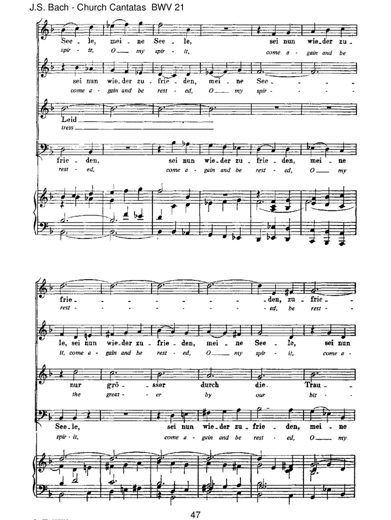 BWV21IchhattevielBek&uuml;mmernis_一万首著名钢琴曲谱哈农贝多芬合集视频教学电子版高清无水印可打印_1古典钢琴知名音乐家谱_巴赫钢琴谱全集_J.S巴赫作品全集_JohannSebastianBach(1685-1750)巴赫