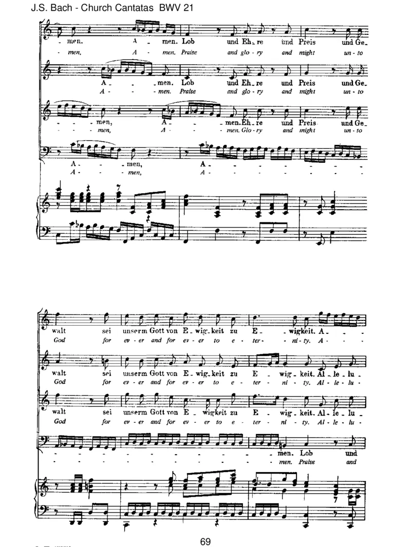 BWV21IchhattevielBek&uuml;mmernis_一万首著名钢琴曲谱哈农贝多芬合集视频教学电子版高清无水印可打印_1古典钢琴知名音乐家谱_巴赫钢琴谱全集_J.S巴赫作品全集_JohannSebastianBach(1685-1750)巴赫