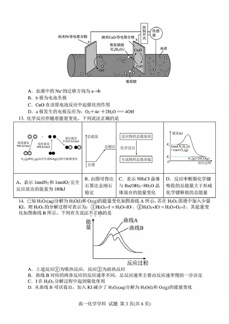 浙江省精诚联盟2024-2025学年高一下学期3月月考化学试题（PDF版，含答案）_2024-2025高一（7-7月题库）_2025年03月试卷_0316浙江省精诚联盟2024-2025学年高一下学期3月月考