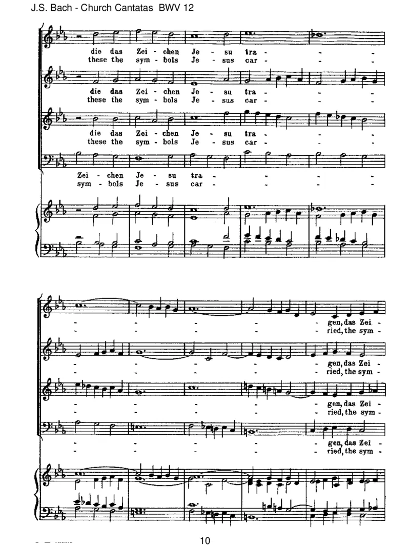 BWV12Weinen,Klagen,Sorgen,Zagen_一万首著名钢琴曲谱哈农贝多芬合集视频教学电子版高清无水印可打印_1古典钢琴知名音乐家谱_巴赫钢琴谱全集_J.S巴赫作品全集_JohannSebastianBach(1685-1750)巴赫