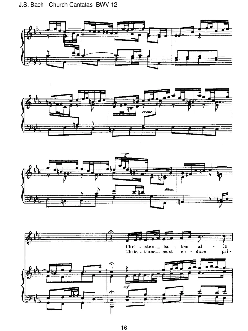 BWV12Weinen,Klagen,Sorgen,Zagen_一万首著名钢琴曲谱哈农贝多芬合集视频教学电子版高清无水印可打印_1古典钢琴知名音乐家谱_巴赫钢琴谱全集_J.S巴赫作品全集_JohannSebastianBach(1685-1750)巴赫