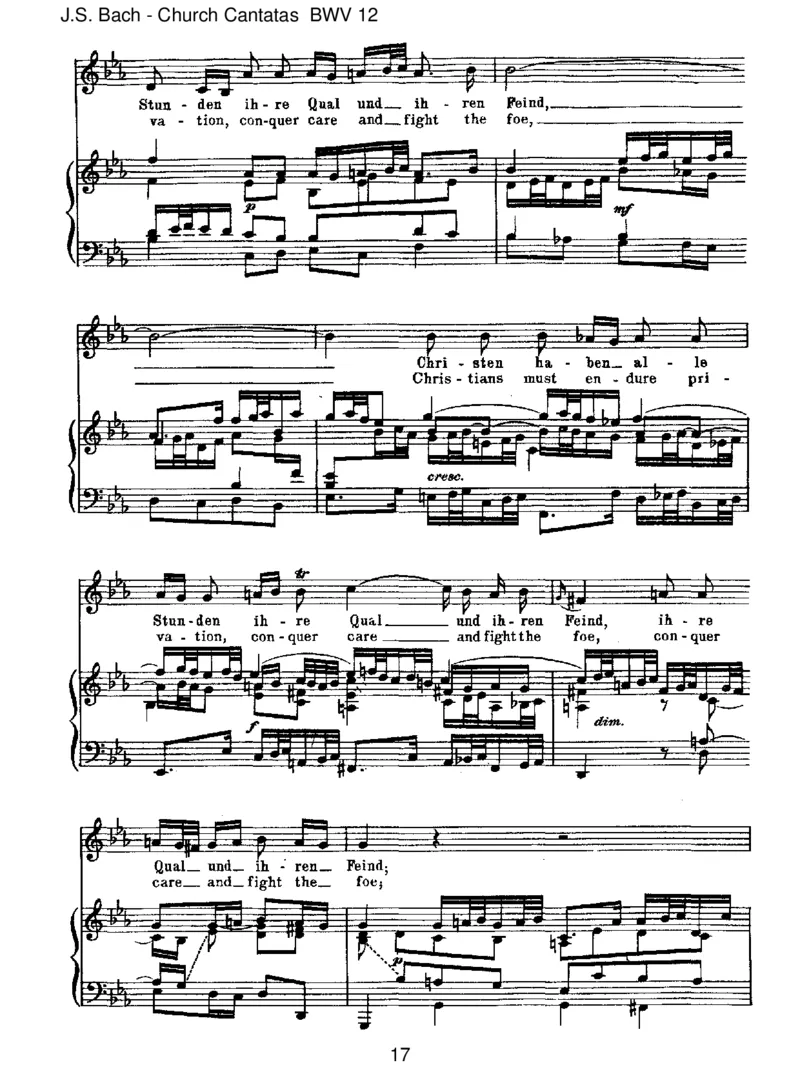 BWV12Weinen,Klagen,Sorgen,Zagen_一万首著名钢琴曲谱哈农贝多芬合集视频教学电子版高清无水印可打印_1古典钢琴知名音乐家谱_巴赫钢琴谱全集_J.S巴赫作品全集_JohannSebastianBach(1685-1750)巴赫