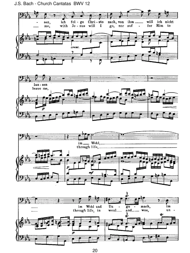 BWV12Weinen,Klagen,Sorgen,Zagen_一万首著名钢琴曲谱哈农贝多芬合集视频教学电子版高清无水印可打印_1古典钢琴知名音乐家谱_巴赫钢琴谱全集_J.S巴赫作品全集_JohannSebastianBach(1685-1750)巴赫