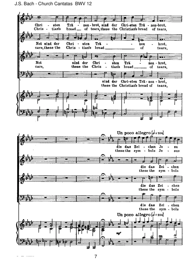 BWV12Weinen,Klagen,Sorgen,Zagen_一万首著名钢琴曲谱哈农贝多芬合集视频教学电子版高清无水印可打印_1古典钢琴知名音乐家谱_巴赫钢琴谱全集_J.S巴赫作品全集_JohannSebastianBach(1685-1750)巴赫