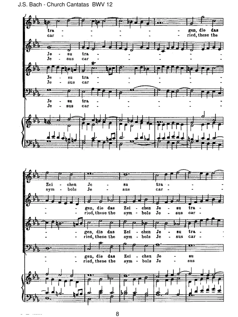 BWV12Weinen,Klagen,Sorgen,Zagen_一万首著名钢琴曲谱哈农贝多芬合集视频教学电子版高清无水印可打印_1古典钢琴知名音乐家谱_巴赫钢琴谱全集_J.S巴赫作品全集_JohannSebastianBach(1685-1750)巴赫