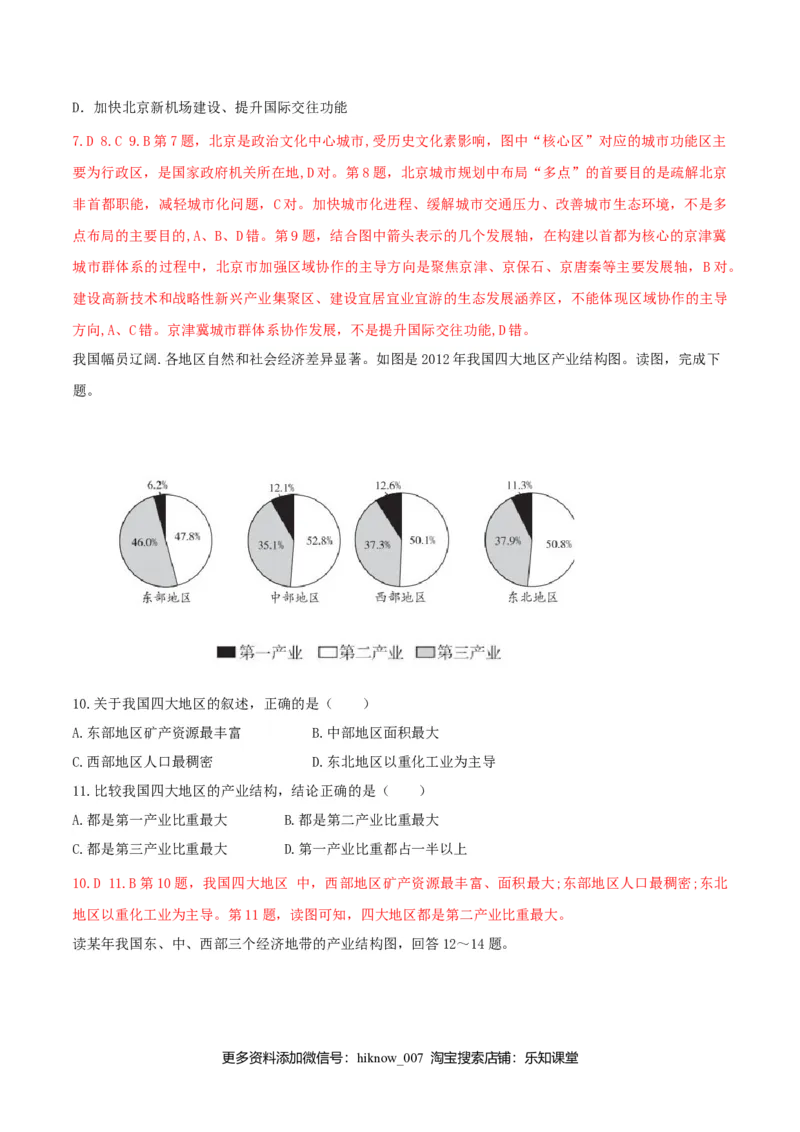 第三章城市、产业与区域发展（单元检测）-上好地理课2020-2021学年高二同步备课系列（人教版选择性必修二）（解析版）_E015高中全科试卷_地理试题_选修2_1.单元测试
