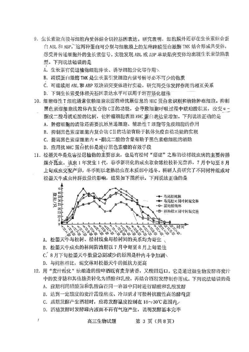 山东省烟台德州东营2024年高考诊断性测试生物(1)_2024年3月_013月合集_2024届山东省&ldquo;烟台一模&rdquo;2024年3月高考诊断性测试