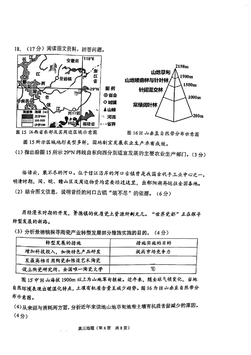 天津市南开区2023-2024学年高三下学期一模试题地理试题含答(1)_2024年4月_024月合集_2024届天津市南开区高三下学期一模