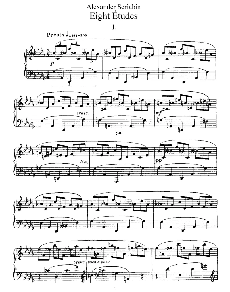 8Etudes,Op42_一万首著名钢琴曲谱哈农贝多芬合集视频教学电子版高清无水印可打印_1古典钢琴知名音乐家谱_斯克里亚宾钢琴谱全集_练习曲