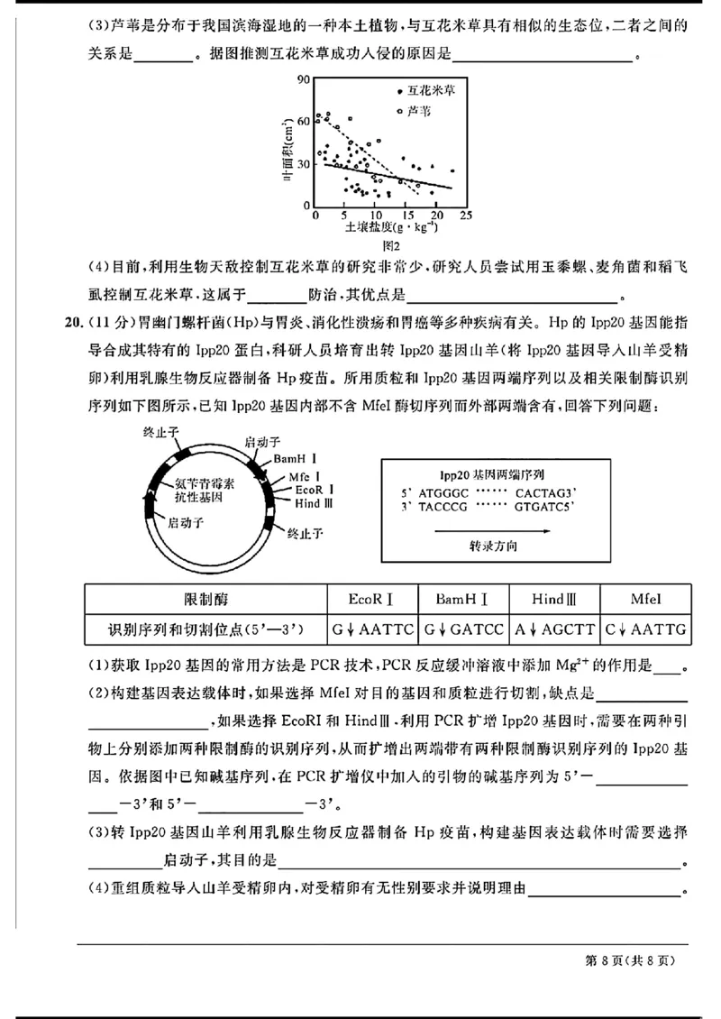 天域-生物(1)_2024年3月_013月合集_2024届安徽天域全国名校协作体高三3月联考